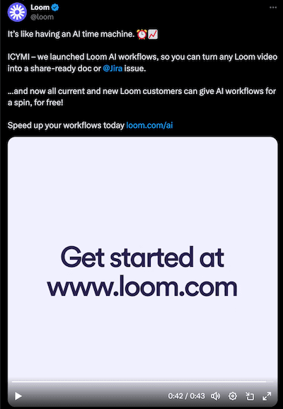 Loom-Twitter-video-CTA-example