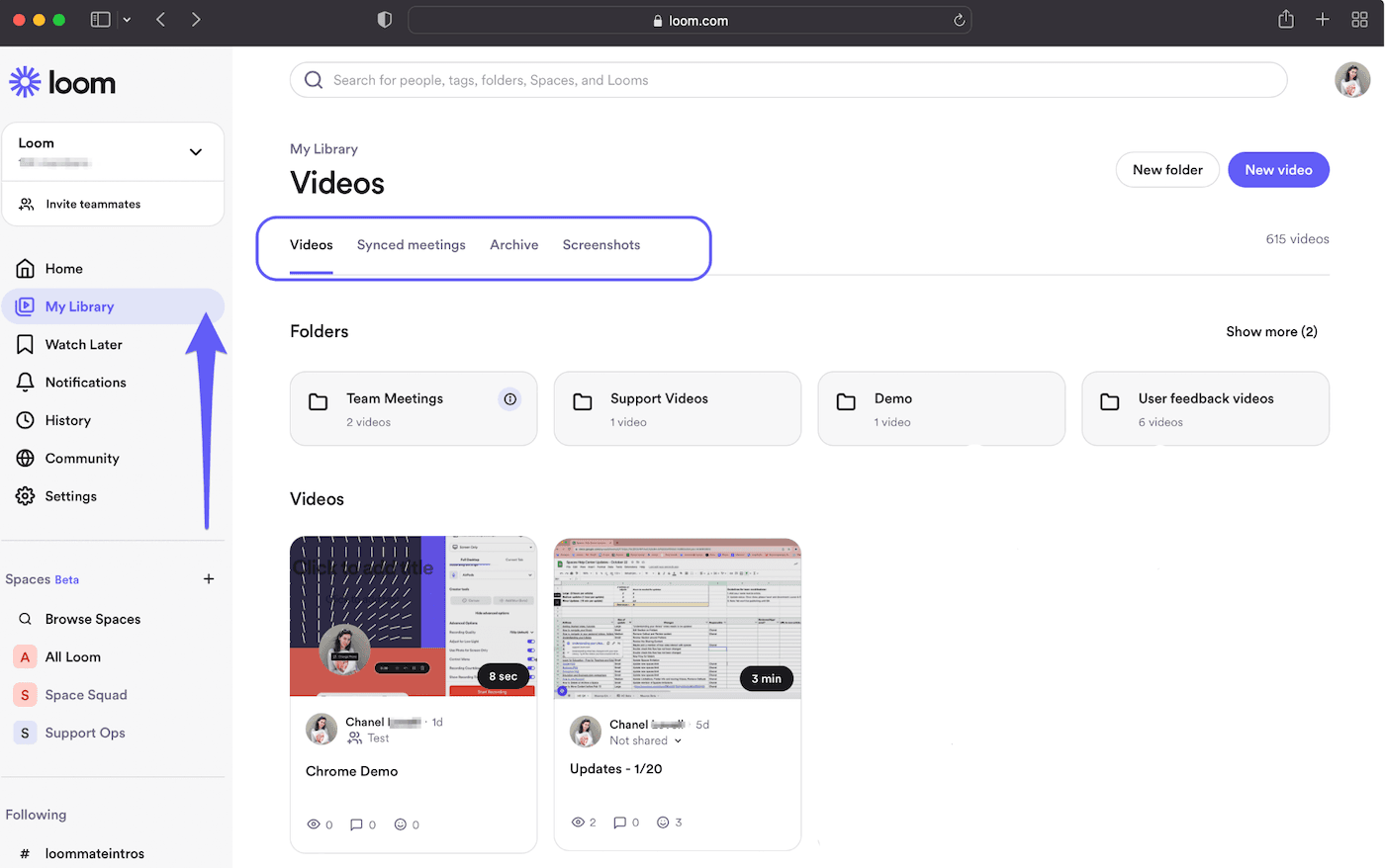 Loom video library