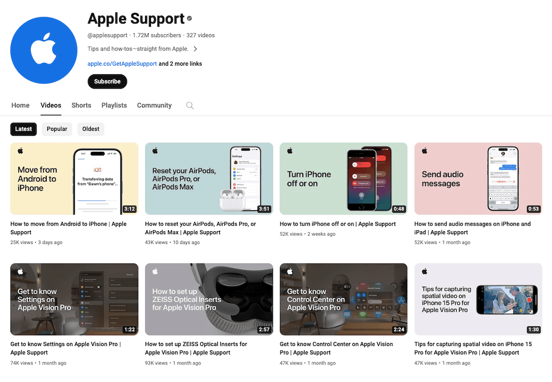 Apple support training videos